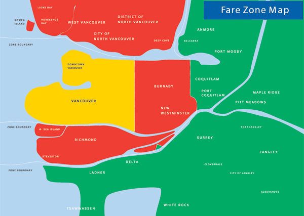 Fare zone map